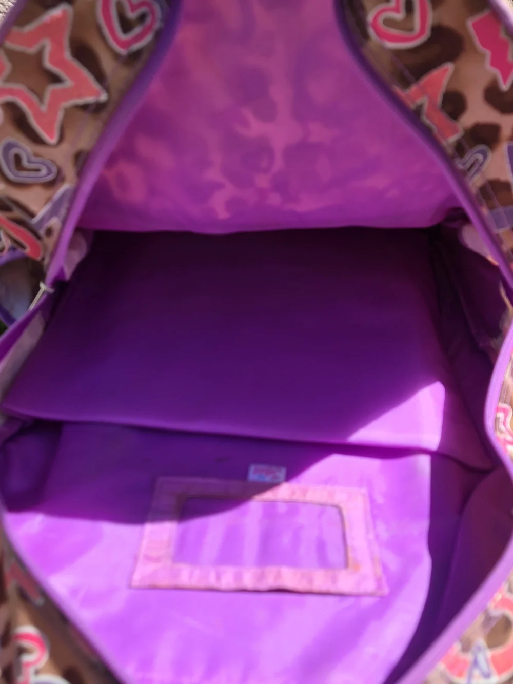 Justice Kids Rolling Backpack with Pink & Purple Hearts